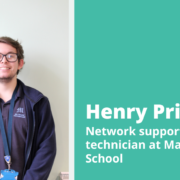 Henry Price, network support technician at Mayfield School