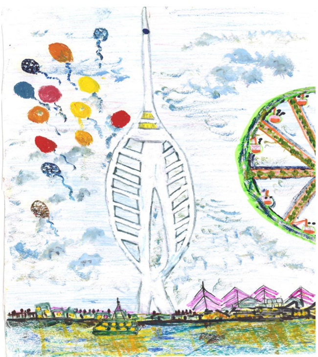 Drawing of the Spinnaker Tower in Portsmouth