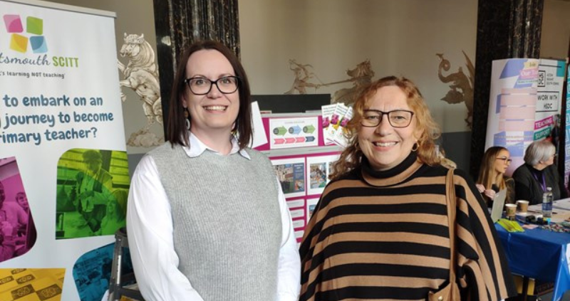 Left to right - Hayley Aldis, Portsmouth Primary SCITT and Cllr Suzy Horton