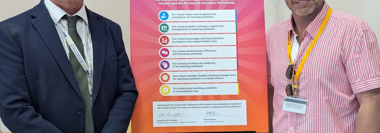 Mike Stoneman, deputy director, education and Councillor Nick Dorrington, Cabinet Member for Children, Families and Education at Portsmouth City Council